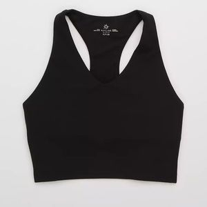 OFFLINE By Aerie Real Me Racerback Longline Sports Bra True Black